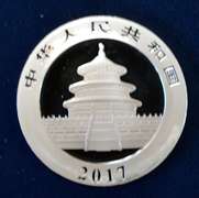 2017 Panda Silver 10 Yuan 30 Gram China