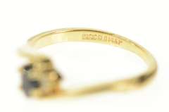 14K Yellow Gold Oval Sapphire Diamond Accent Bypass Ring