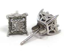 Lot of 3 Sterling Silver Cubic Zirconia Stud Earrings