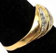 Dazzling Two-tone 14KT Gold Ring with Diamonds
