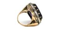 Vintage 14kt RG Heart Shaped Amethyst & Diamond Ring