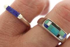 Sterling Silver Lot Of Two Lapis Ring