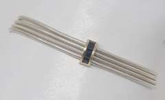 Multi Strand Sterling Silver & 18kt Sapphire Bar Bracelet