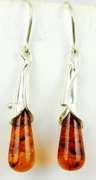 Sterling Amber Calla Lily Drop Earrings