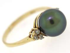Charming Tahitian Pearl & Diamond Accent Ring