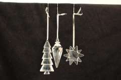 Crystal Holiday Ornament - Set of 3