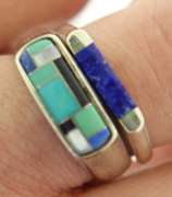 Sterling Silver Lot Of Two Lapis Ring