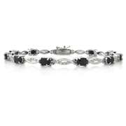 Sterling Silver 6ct Sapphire & Diamond Accent Swirl Bracelet