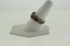 Vintage Sterling Silver Wave Design Inlay Enamel Ring