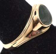 Captivating Moss Agate Ring in Yellow Gold