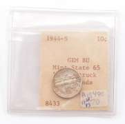1944-S Mercury Silver Dime - Fully Struck Crossbands