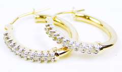 10K Diamond Hoop Earrings