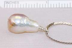 Alluring Natural Color Pearl on Sterling Chain