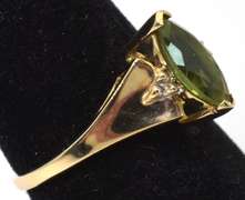Sweet Marquise Peridot Ring in Yellow Gold
