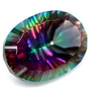 Extravagant 24.90ct concave cut Mystic Quartz