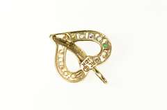 10K Yellow Gold Gem Inset Classic Heart Mother's Day Mom Charm/Pendant