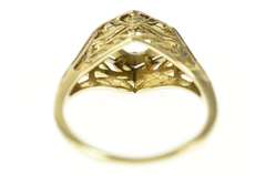 14K White Gold 4.1mm Art Deco Elaborate Engagement Setting Ring