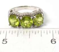 Sterling Silver Green Stone Ring