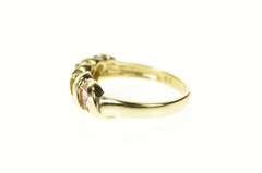 10K Yellow Gold Marquise CZ Pink Blue & Yellow Topaz Band Ring