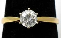 Alluring 2/3CT Diamond Solitaire Ring in 14KT Yellow Gold