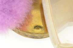 800 Silver Ornate Painted Enamel Art Deco Mirror Compact