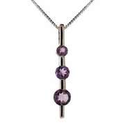 Sterling Silver Amethyst Past Present & Future Pendant