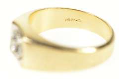 14K Yellow Gold 0.20 Ctw Diamond Cluster Men's Wedding Ring
