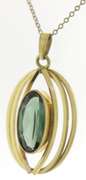 Gorgeous Oval Green Tourmaline Necklace