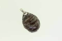 Silver-Tone Color Stone Pendant
