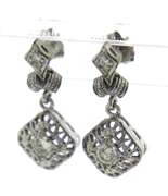 Fantastic White Gold Filigree Diamond Earrings