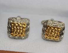 Handsome Pair Jeweled Style Cufflinks By Carelli