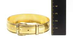 Gold Filled Retro Ornate Belt Buckle Etched Bangle Bracelet