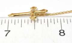 Dainty Cross Necklace with Diamond Accent in 14KT Yellow Gold