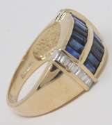 Glamorous Yellow Gold Sapphire & Diamond Ring