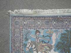 Unique Wool/Silk Hunting/Floral Rug 4.0x6.2