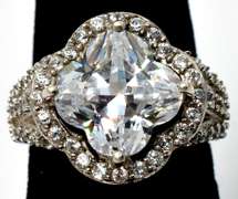 Sterling Silver CZ Cocktail Ring