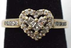 Adorable Diamond Heart Ring in White Gold
