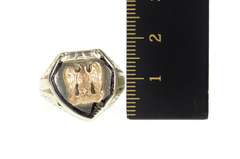 14K White Gold Art Deco Fraternal Order of the Eagles Shield Ring
