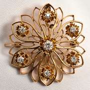 Popular Antique Diamond Snowflake Brooch