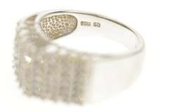 10K White Gold 0.50 Ctw Squared Diamond Encrusted Band Ring