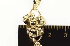 10K Yellow Gold 1940's Repousse Flower Leaf Link Chain Bracelet