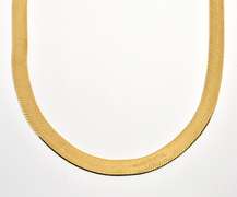 Gorgeous Wide Herringbone Vermeil Necklace