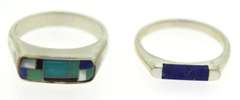 Sterling Silver Lot Of Two Lapis Ring