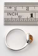 Stylish Citrine & Diamond Ring in 14K WG