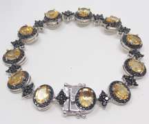 Stainless Steel Citrine Tennis Bracelet
