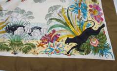 Gucci Silk Animal Print Green Scarf