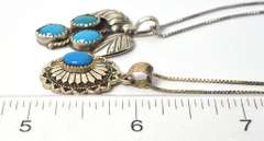 Pair of Native American Turquoise Necklaces in Sterling Silver