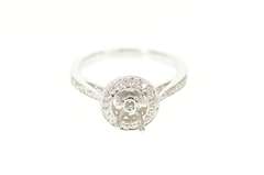 18K White Gold 0.29 Ctw 4.7mm Engagement Semi Mount Setting Ring