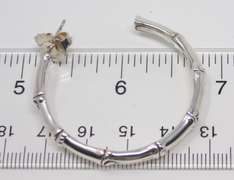 Trendy John Hardy Sterling Silver Bamboo Hoop Earrings