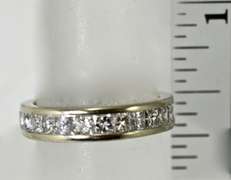 Stunning 14K White Gold Princess Cut Channel Set Band